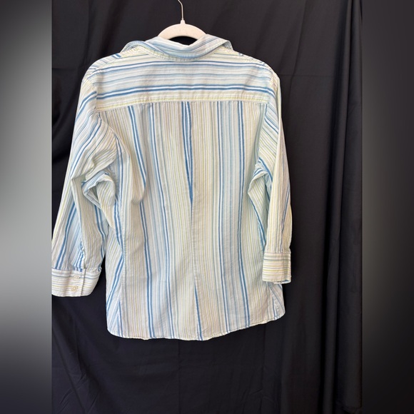 Banana Republic Blue Multicolor Striped Shirt Women’s XL Style #48814 Retro - Picture 2 of 6